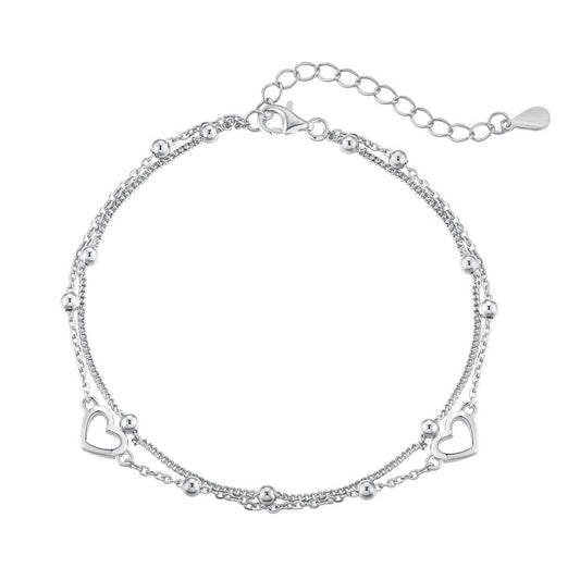 [Lumi Jewellery]Dainty Double Layer Love Heart Bracelet