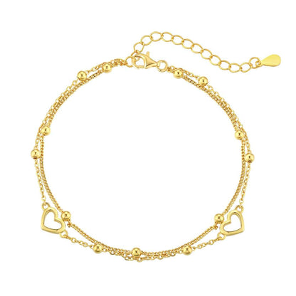 [Lumi Jewellery]Dainty Double Layer Love Heart Bracelet
