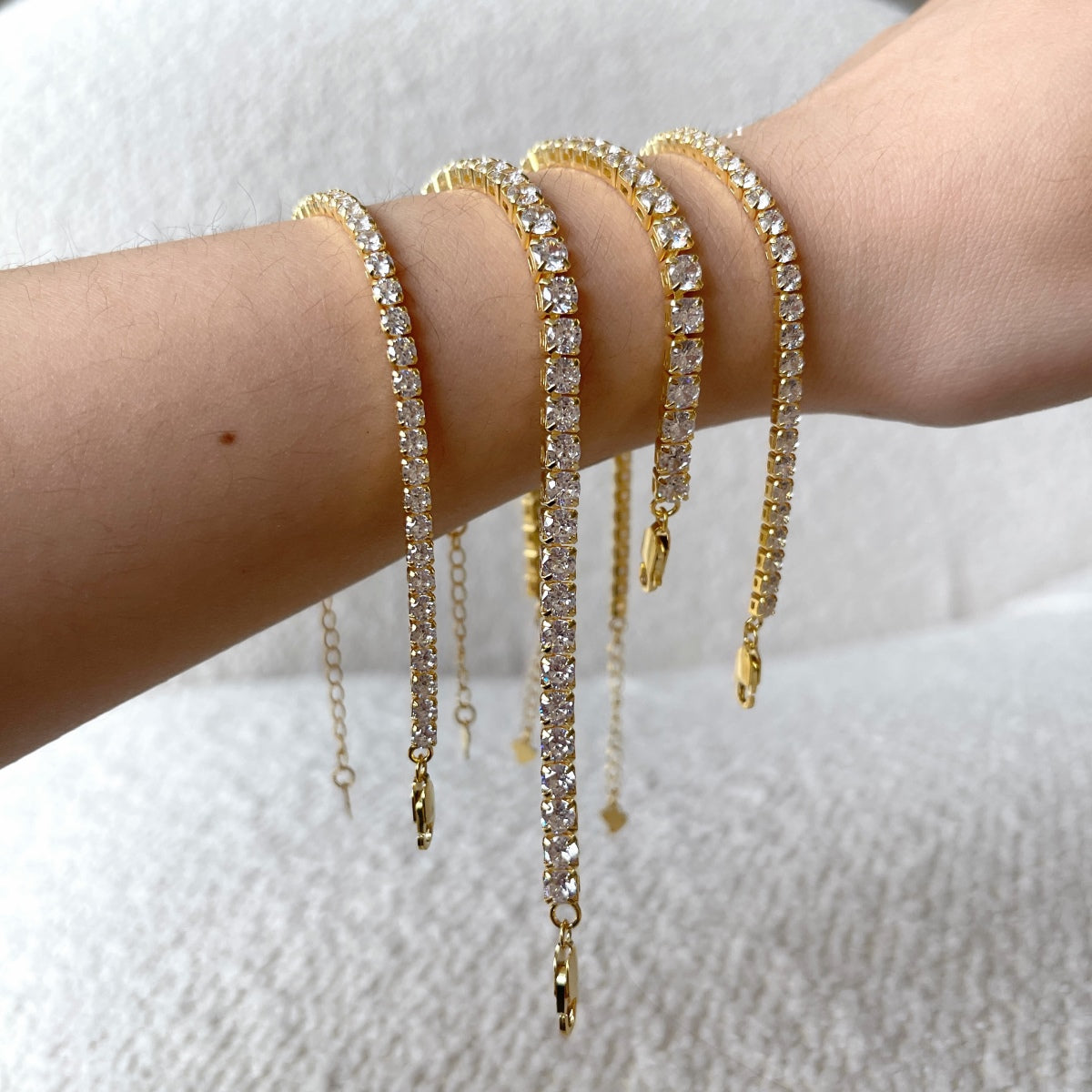 [Lumi Jewellery]Sparkling Radiant Princess Cut Tennis Bracelet