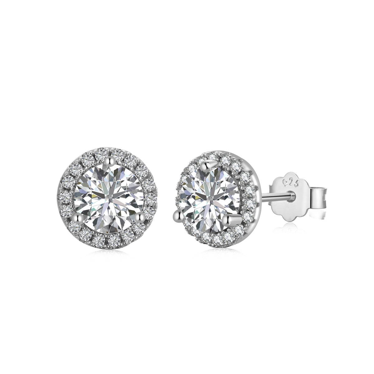 [Lumi Jewellery]Classic Princess Round Shape Earrings