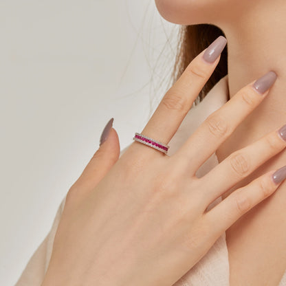 [Lumi Jewellery]Delicate Colorful Round Cut Daily Ring