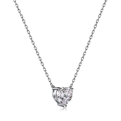 [Lumi Jewellery]Heart Shape Main Stone Pendant Collarbone Necklace