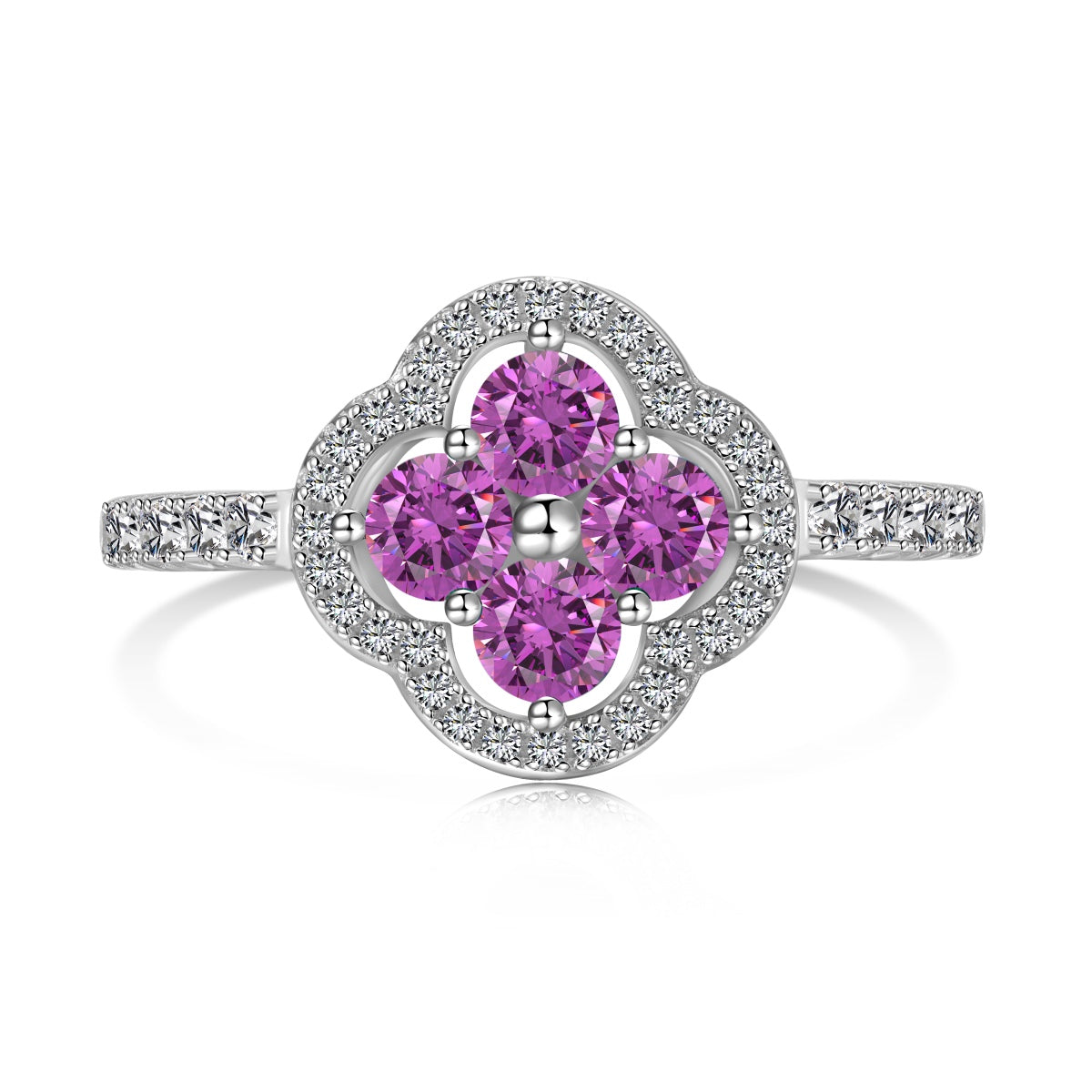 [Lumi Jewellery]Four Leaf Clover Flower Design Ring