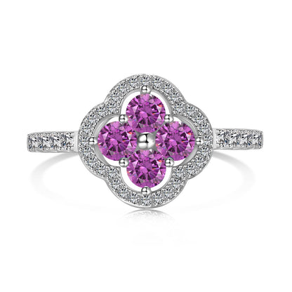 [Lumi Jewellery]Four Leaf Clover Flower Design Ring