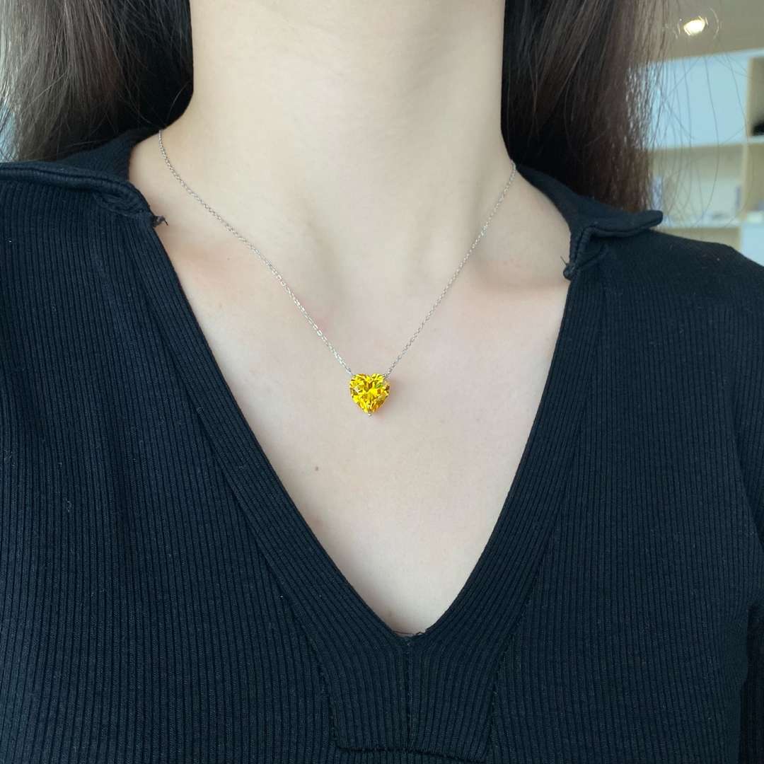 [Lumi Jewellery]6.0 carat Radiant Heart Shape Necklace