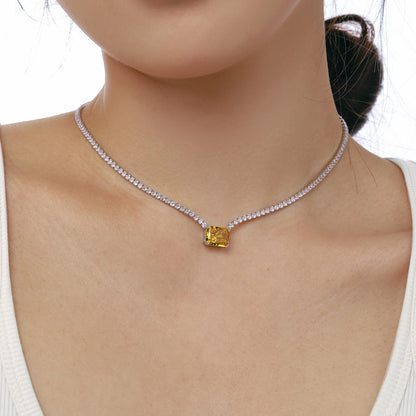 [Lumi Jewellery]4.0 Carat Elegant Radiant Cut Necklace
