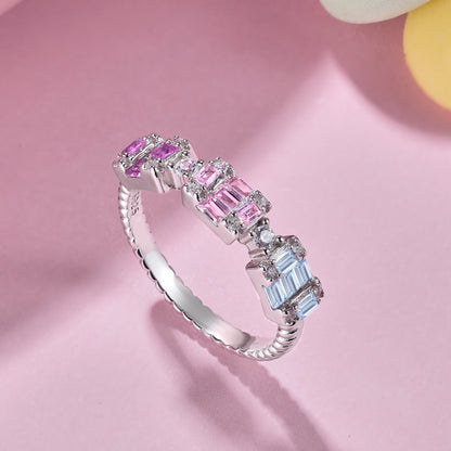 [Lumi Jewellery]Unique Colorful Emerald Cut Party Ring