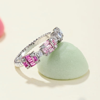 [Lumi Jewellery]Unique Colorful Emerald Cut Party Ring