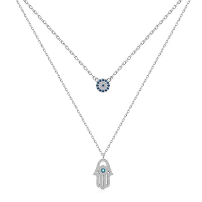 [Lumi Jewellery]Demon Eye Hamsa Palm Necklace