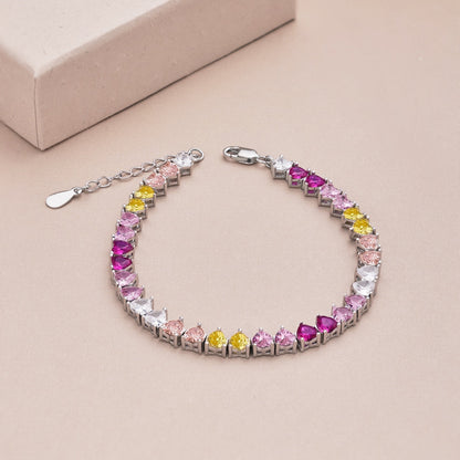 [Lumi Jewellery]Luxurious Colorful Romantic Heart Shape Lover Bracelet