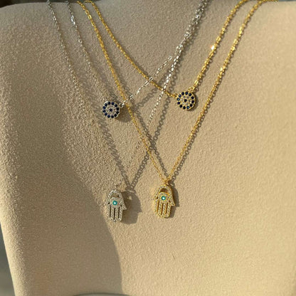 [Lumi Jewellery]Demon Eye Hamsa Palm Necklace