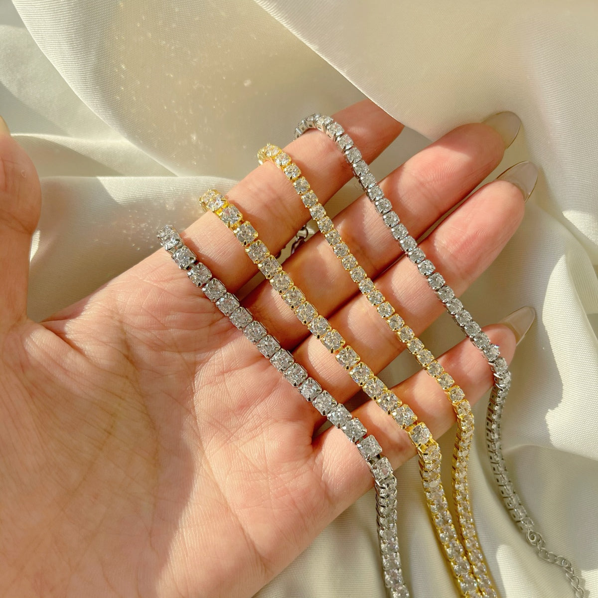 [Lumi Jewellery]Sparkling Radiant Princess Cut Tennis Bracelet