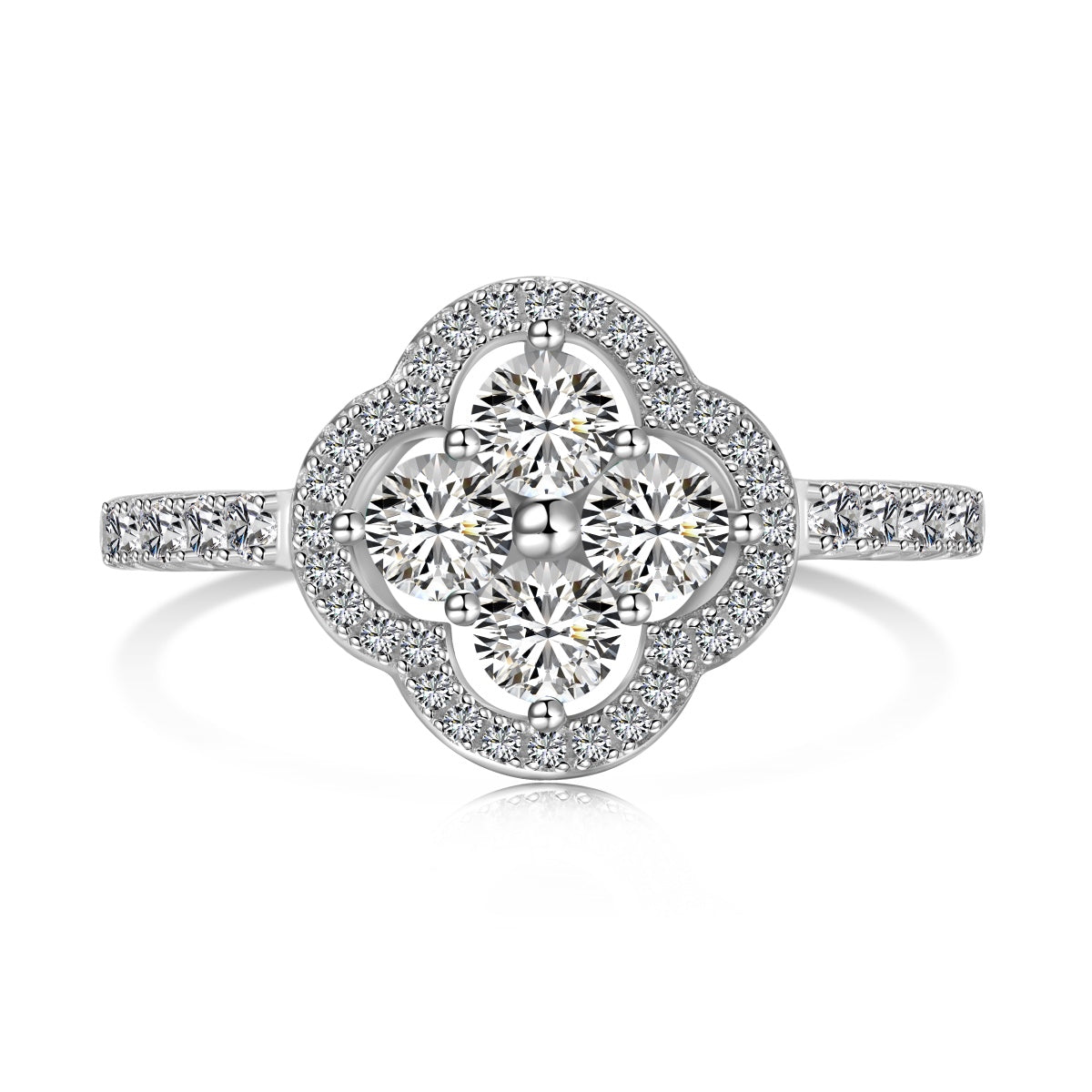 [Lumi Jewellery]Four Leaf Clover Flower Design Ring