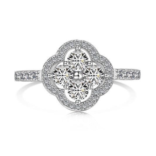 [Lumi Jewellery]Four Leaf Clover Flower Design Ring