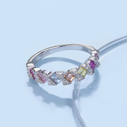 [Lumi Jewellery]Delicate Vibrant Emerald Cut Daily Ring