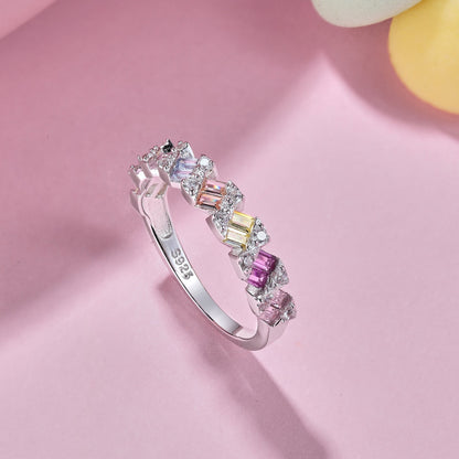 [Lumi Jewellery]Delicate Vibrant Emerald Cut Daily Ring