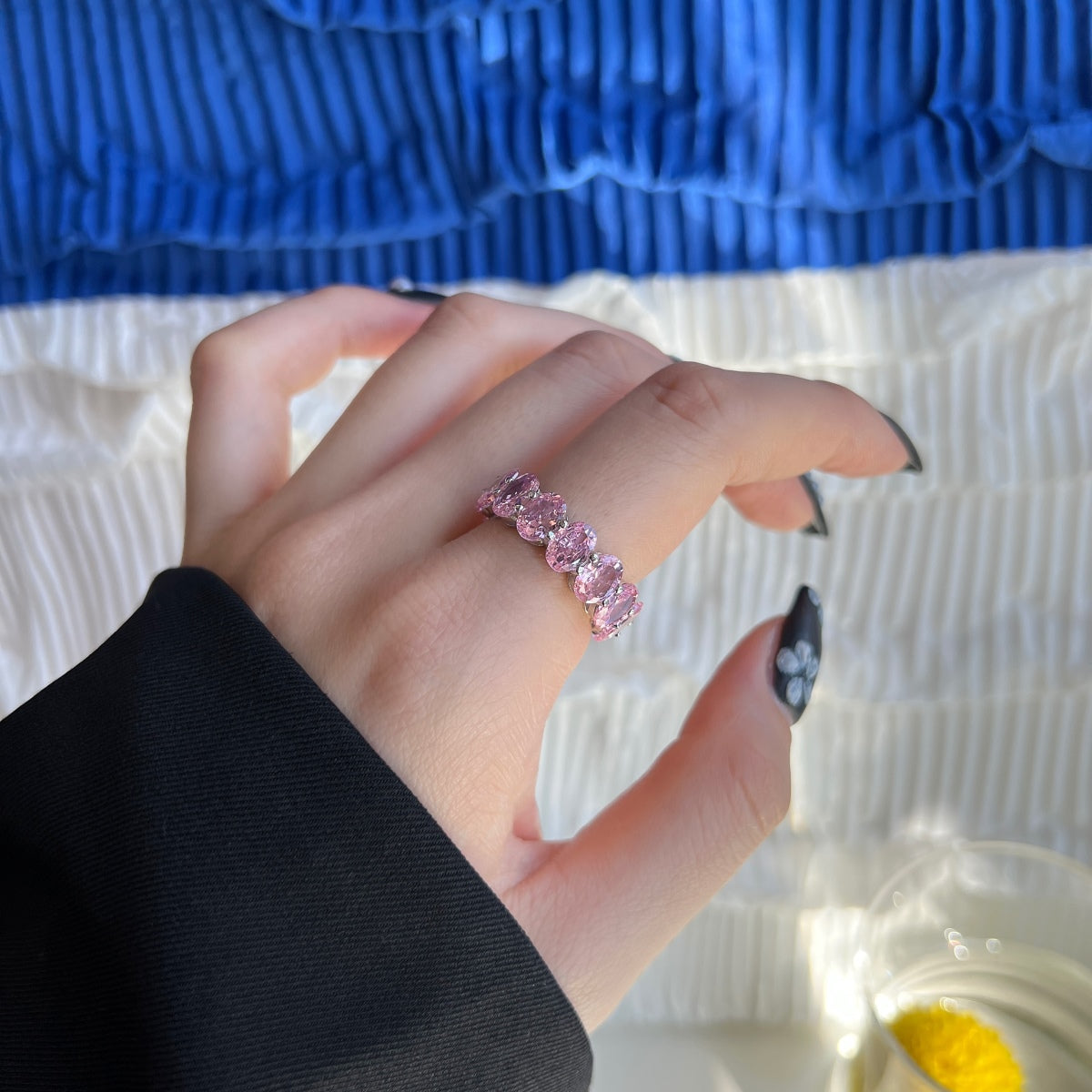 [Lumi Jewellery]Dainty Elongated Cushion Cut Tennis Ring