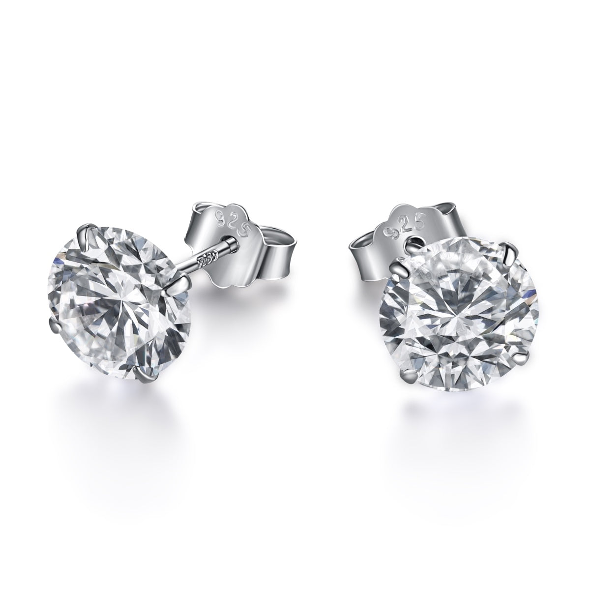[Lumi Jewellery]Stylish Shiny Round Center Stone Stud Earrings