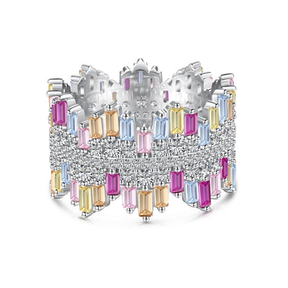 [Lumi Jewellery]Luxurious Colorful Radiant Cut Daily Ring