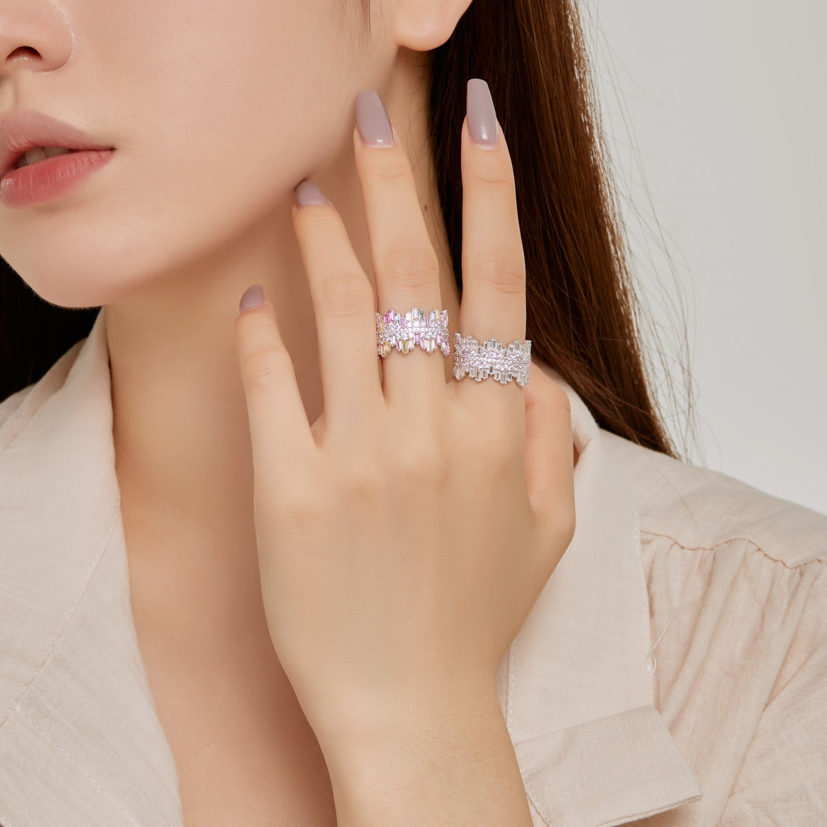 [Lumi Jewellery]Luxurious Colorful Radiant Cut Daily Ring