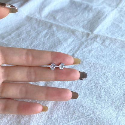 [Lumi Jewellery]Oval Classic Dignified Elegant Earrings
