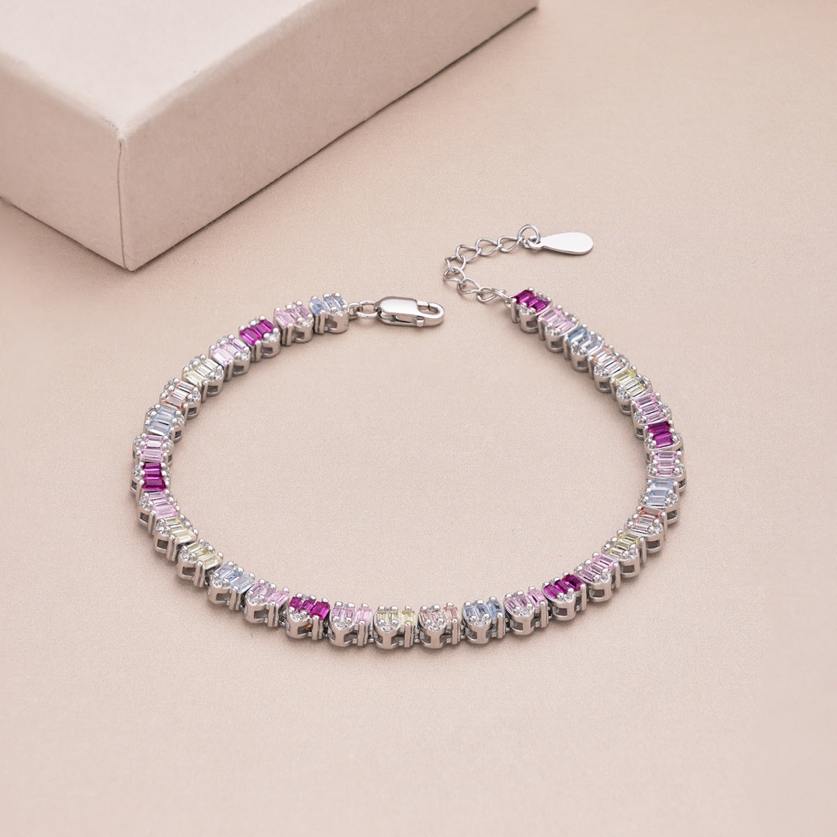 [Lumi Jewellery]Delicate Colorful Emerald Cut Party Bracelet