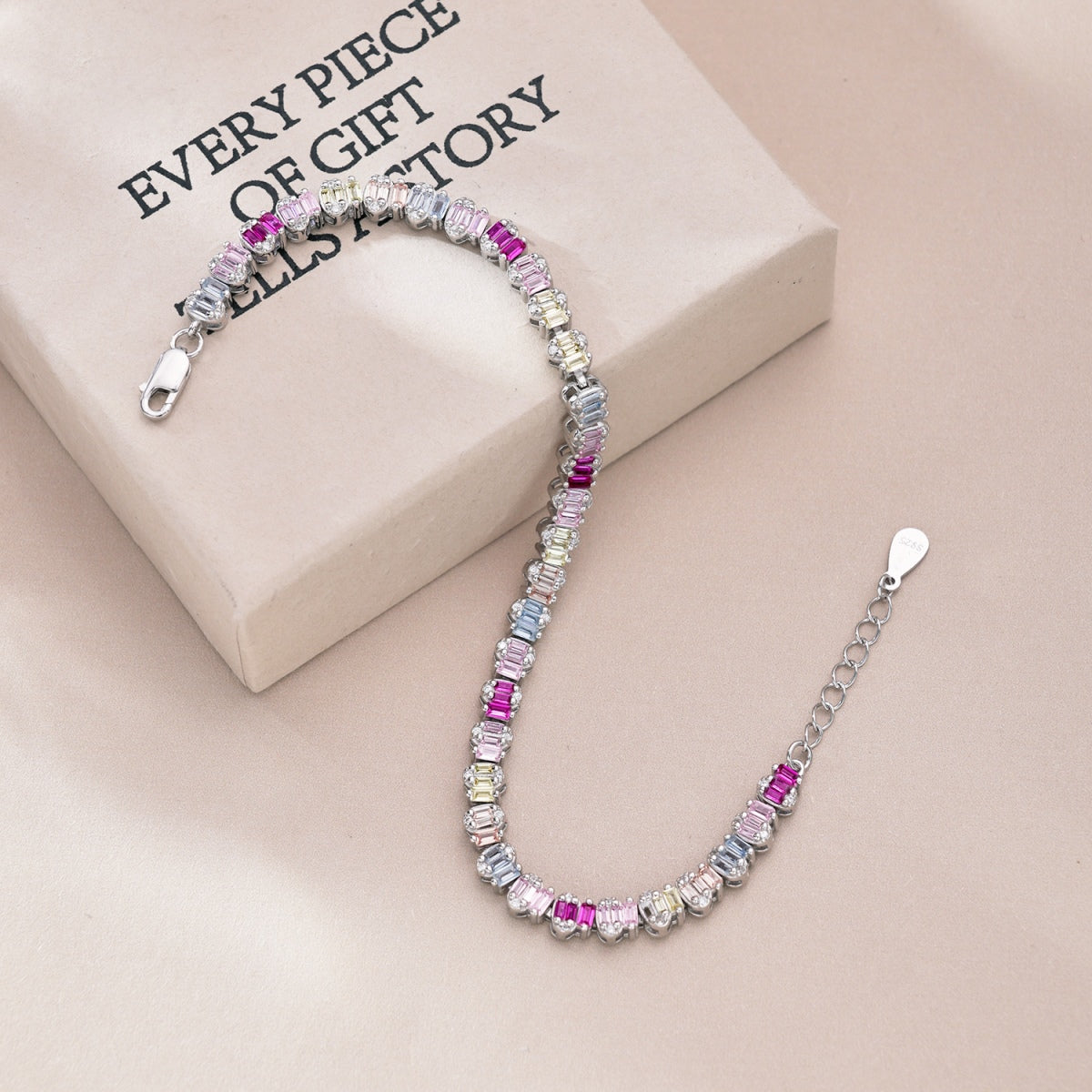 [Lumi Jewellery]Delicate Colorful Emerald Cut Party Bracelet