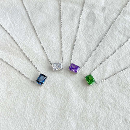 [Lumi Jewellery]Luxurious Square Shape Colorful Necalack