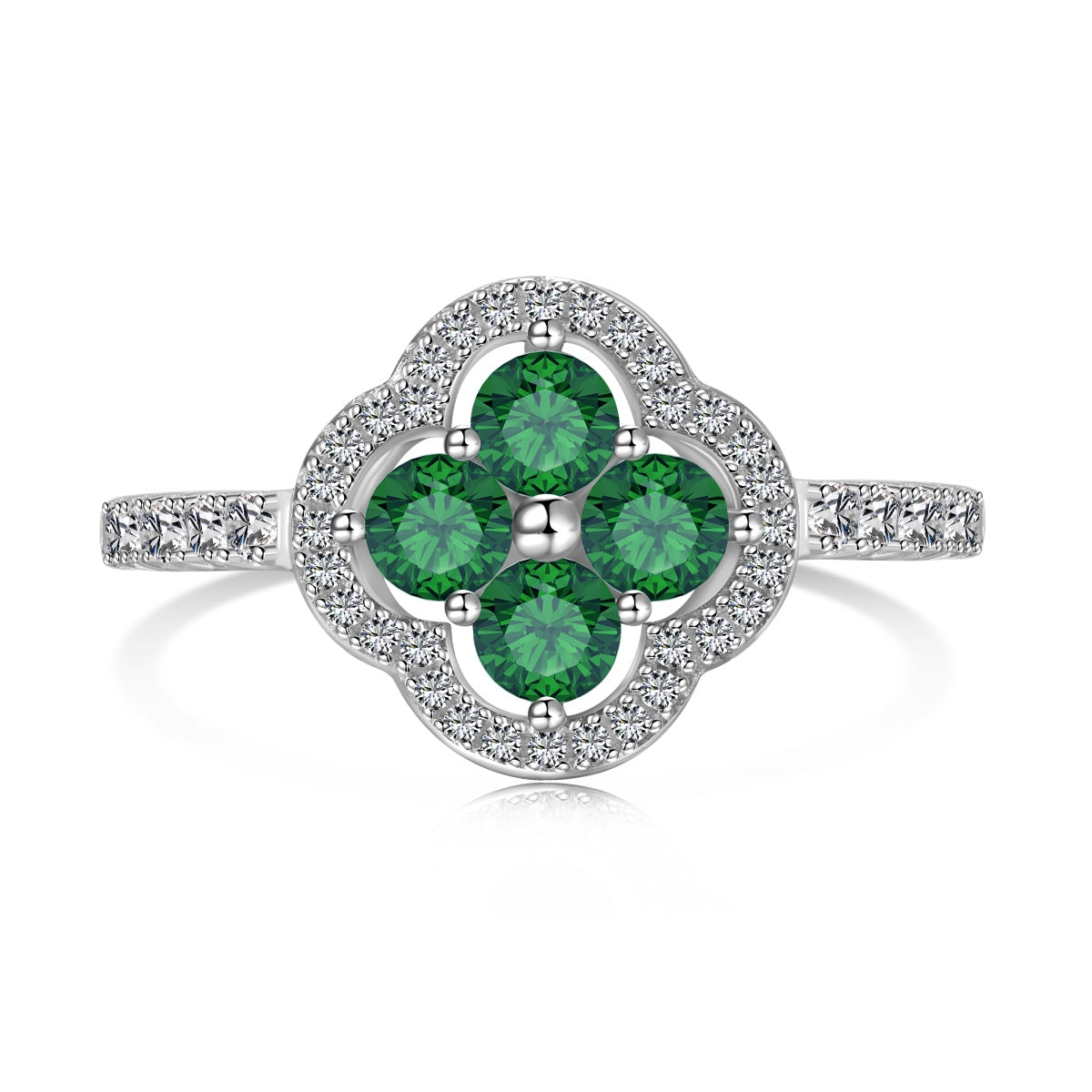 [Lumi Jewellery]Four Leaf Clover Flower Design Ring