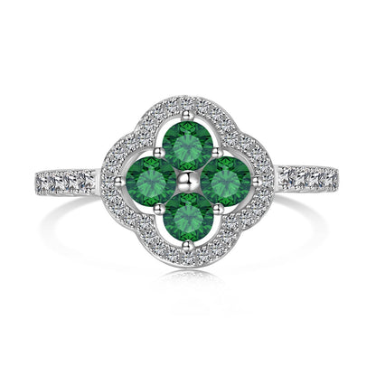 [Lumi Jewellery]Four Leaf Clover Flower Design Ring