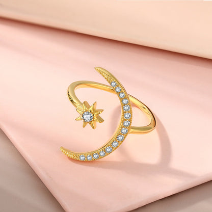 [Lumi Jewellery]Eternity Moon & Star Ring