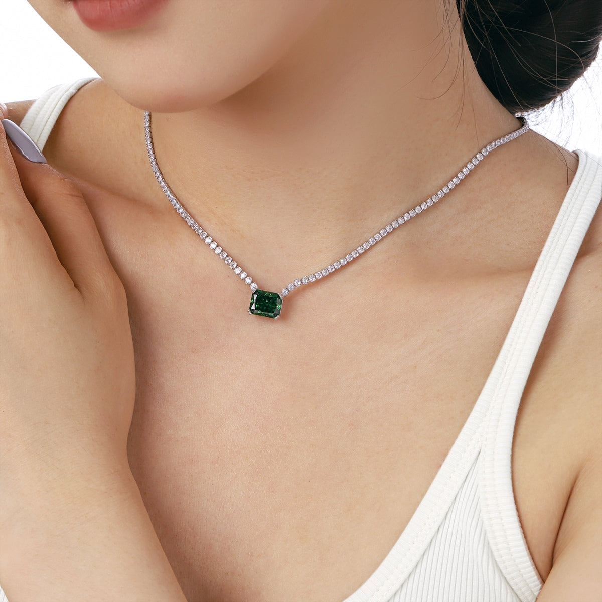 [Lumi Jewellery]4.0 Carat Elegant Radiant Cut Necklace
