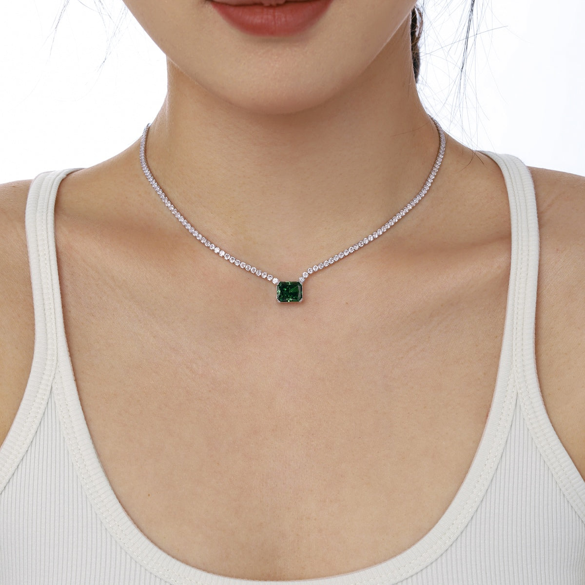 [Lumi Jewellery]4.0 Carat Elegant Radiant Cut Necklace