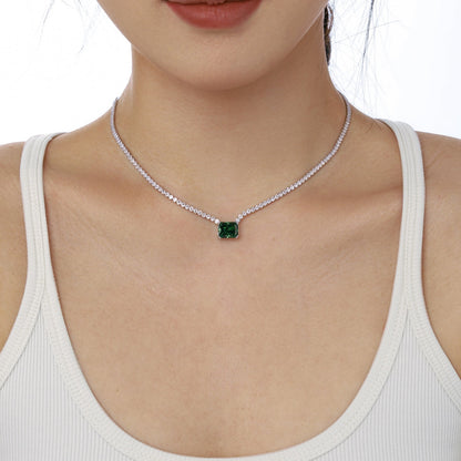 [Lumi Jewellery]4.0 Carat Elegant Radiant Cut Necklace