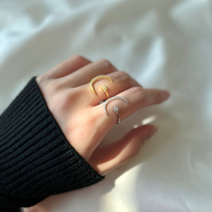 [Lumi Jewellery]Eternity Moon & Star Ring