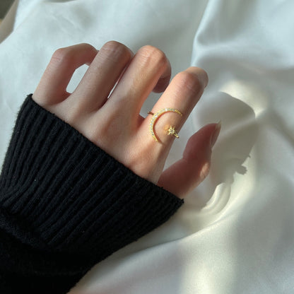 [Lumi Jewellery]Eternity Moon & Star Ring