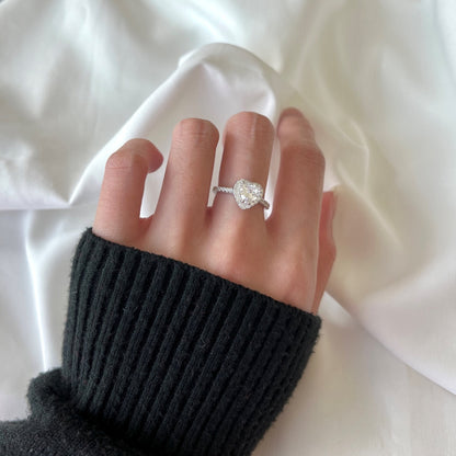 [Lumi Jewellery]Eternity Splashy Romantic Heart Shape Lover Ring