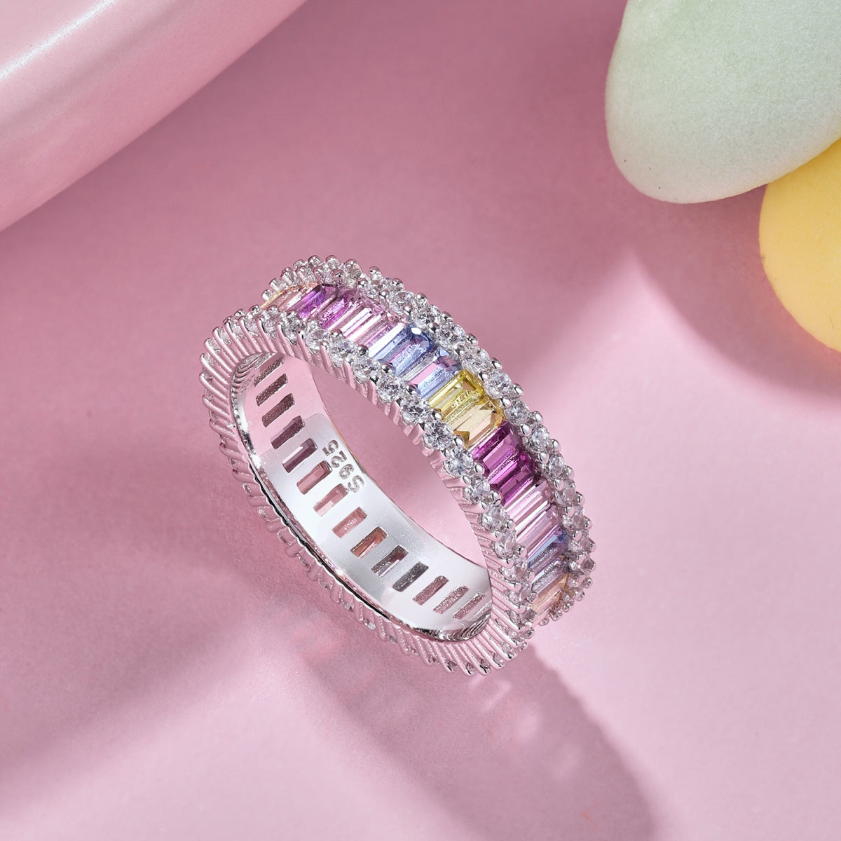 [Lumi Jewellery]Dainty Kaleidoscopic Emerald Cut Daily Ring