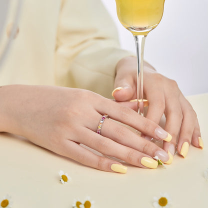 [Lumi Jewellery]Dazzling Lustrous Round Cut Tennis Ring