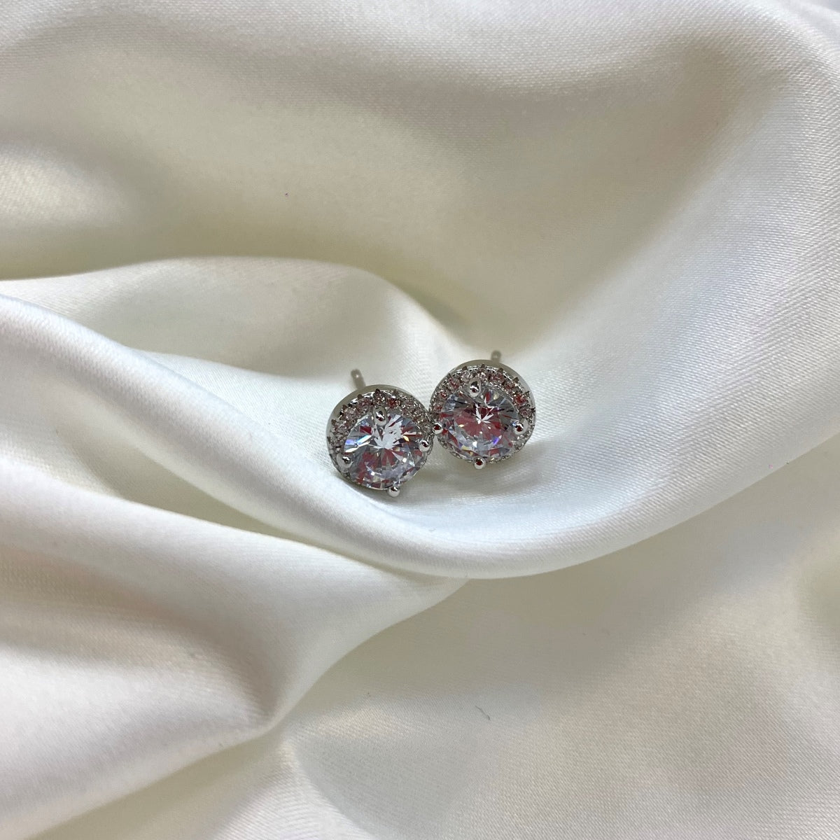 [Lumi Jewellery]Classic Princess Round Shape Earrings