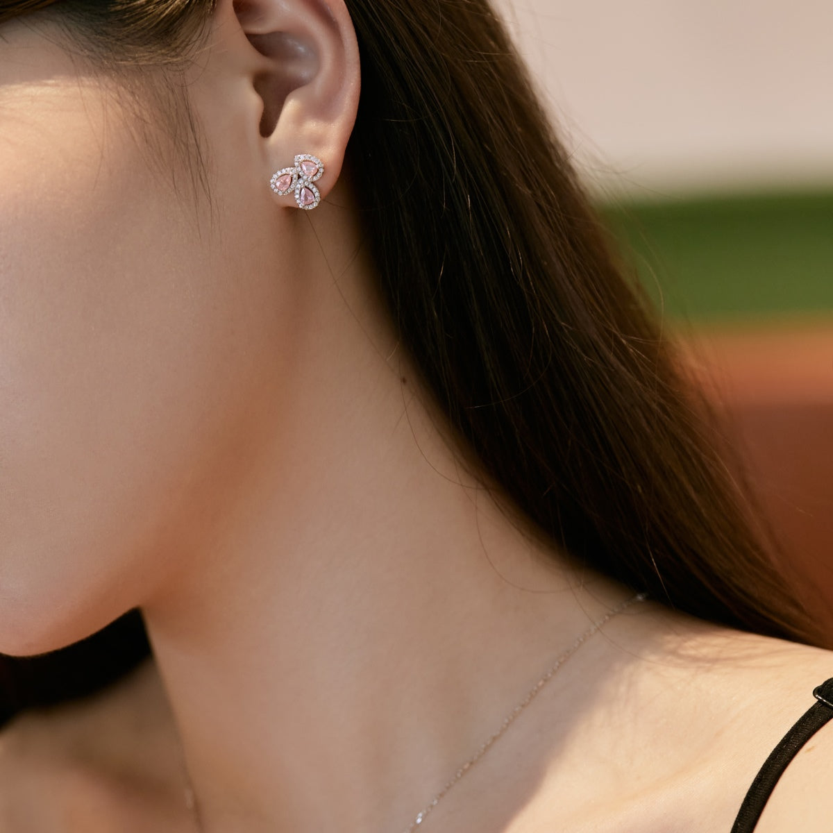 [Lumi Jewellery]Ornate Flower Shape Pear Cut Lover Earrings