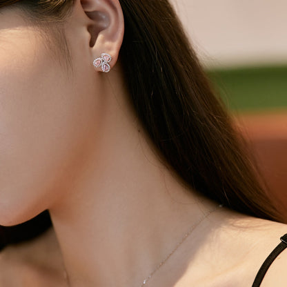 [Lumi Jewellery]Ornate Flower Shape Pear Cut Lover Earrings