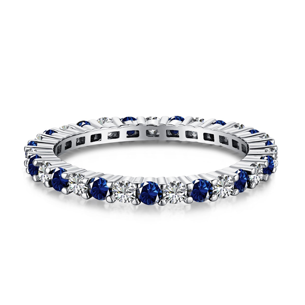 [Lumi Jewellery]Exquisite Colorful Round Cut Tennis Ring