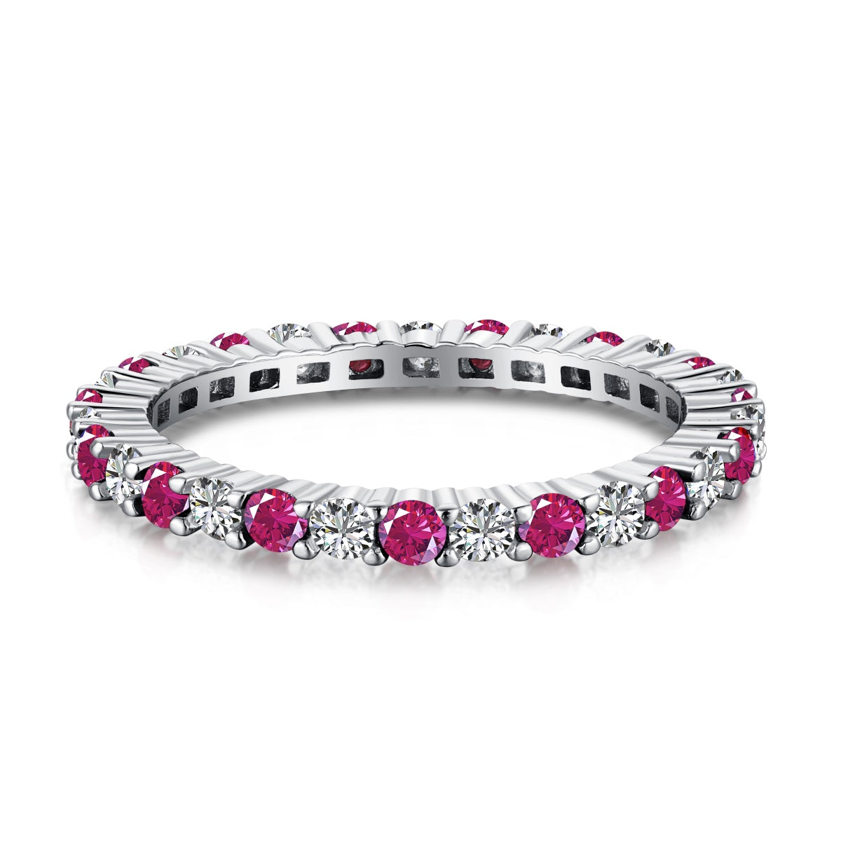 [Lumi Jewellery]Exquisite Colorful Round Cut Tennis Ring