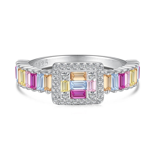 [Lumi Jewellery]Exquisite Colorful Radiant Cut Party Ring