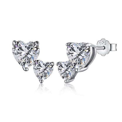 [Lumi Jewellery]Double Heart-Shape Classic Princess Style Earrings