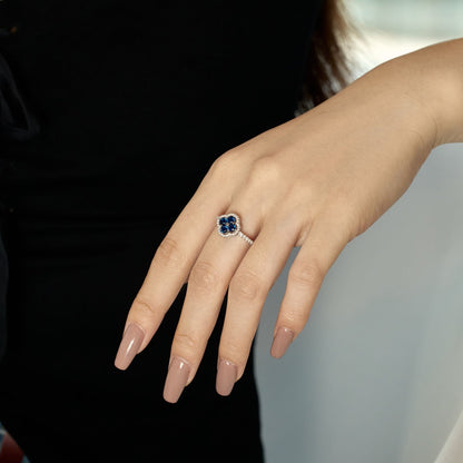 [Lumi Jewellery]Four Leaf Clover Flower Design Ring