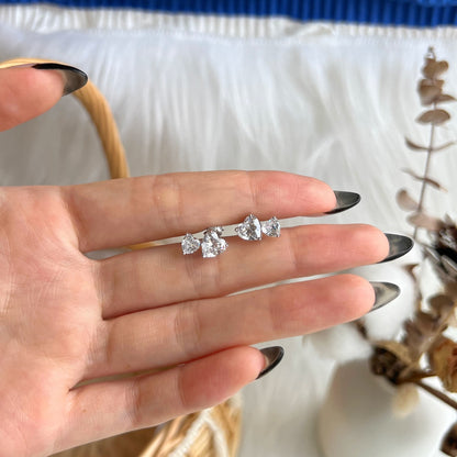 [Lumi Jewellery]Double Heart-Shape Classic Princess Style Earrings