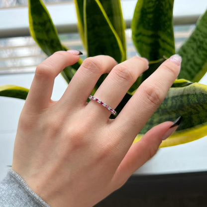 [Lumi Jewellery]Exquisite Colorful Round Cut Tennis Ring