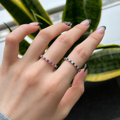 [Lumi Jewellery]Exquisite Colorful Round Cut Tennis Ring